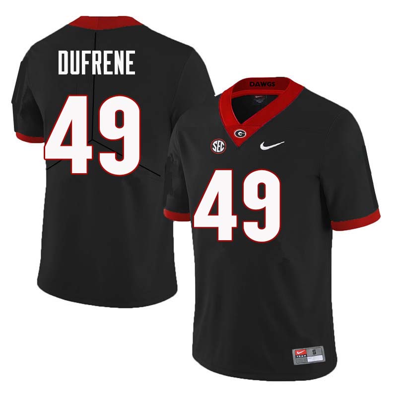 Men Georgia Bulldogs #49 Christian Dufrene College Football Jerseys Sale-Black